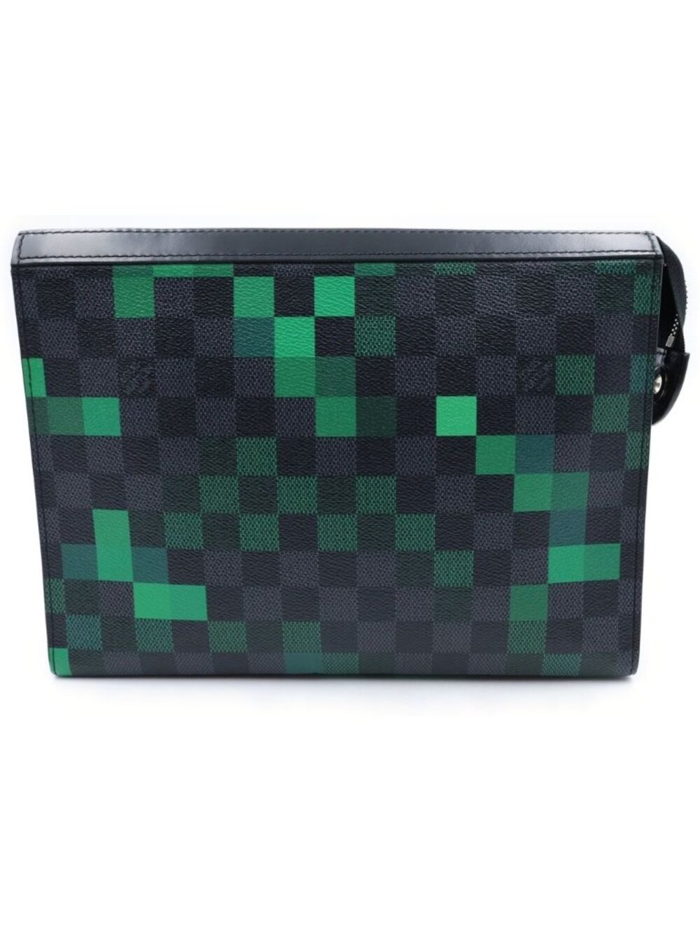 Louis Vuitton Damier Graphite Pi Creasing le Pochette Voyage MM Clutch Black